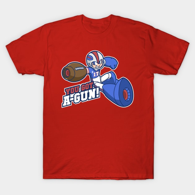 Buffalo Bills Josh Allen Mega Man T-Shirt by Carl Cordes